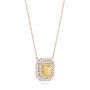  14K Gold And 14k Rose Gold 14K Gold And 14k Rose Gold Natural Yellow Diamond Pendant - Flat View -  103160 - Thumbnail