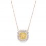  18K Gold And 14k Rose Gold 18K Gold And 14k Rose Gold Natural Yellow Diamond Pendant - Three-Quarter View -  103160 - Thumbnail