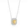  Platinum And 14k White Gold Platinum And 14k White Gold Natural Yellow Diamond Pendant - Flat View -  103160 - Thumbnail