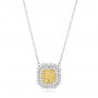  14K Gold And Platinum 14K Gold And Platinum Natural Yellow Diamond Pendant - Three-Quarter View -  103160 - Thumbnail