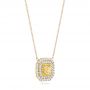  Platinum And 14k Yellow Gold Platinum And 14k Yellow Gold Natural Yellow Diamond Pendant - Flat View -  103160 - Thumbnail