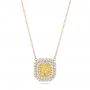  Platinum And 14k Yellow Gold Platinum And 14k Yellow Gold Natural Yellow Diamond Pendant - Three-Quarter View -  103160 - Thumbnail