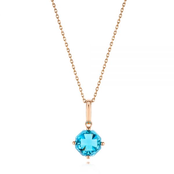 Octagon-shaped Blue Topaz Pendant - Image