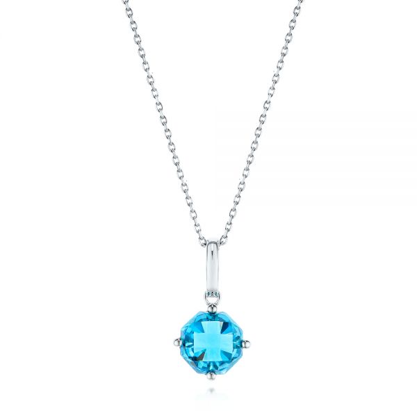 Octagon-shaped Blue Topaz Pendant - Image