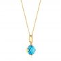  Platinum Platinum Octagon-shaped Blue Topaz Pendant - Flat View -  106539 - Thumbnail