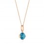 14k Rose Gold 14k Rose Gold Octagon-shaped London Blue Topaz Pendant - Flat View -  106537 - Thumbnail