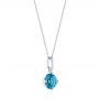 14k White Gold 14k White Gold Octagon-shaped London Blue Topaz Pendant - Flat View -  106537 - Thumbnail