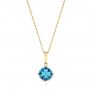 14k Yellow Gold 14k Yellow Gold Octagon-shaped London Blue Topaz Pendant - Three-Quarter View -  106537 - Thumbnail