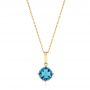 18k Yellow Gold 18k Yellow Gold Octagon-shaped London Blue Topaz Pendant - Three-Quarter View -  106537 - Thumbnail