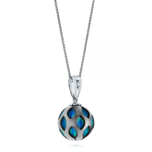 Platinum Platinum Opal Pearl Cut-out Pendant - Flat View - 105300