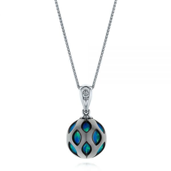 Platinum Platinum Opal Pearl Cut-out Pendant - Three-Quarter View - 105300