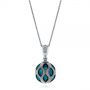 14k White Gold 14k White Gold Opal Pearl Cut-out Pendant - Three-Quarter View -  105300 - Thumbnail