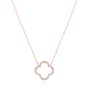 18k Rose Gold 18k Rose Gold Open Clover Diamond Necklace - Three-Quarter View -  107764 - Thumbnail