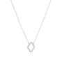 14k White Gold Open Clover Diamond Necklace - Flat View -  107764 - Thumbnail