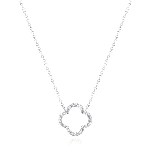 Open Clover Diamond Necklace - Image