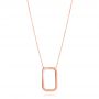 18k Rose Gold Open Rectangle Necklace