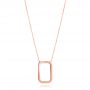 14k Rose Gold Open Rectangle Necklace