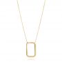 14k Yellow Gold Open Rectangle Necklace
