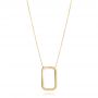 18k Yellow Gold Open Rectangle Necklace