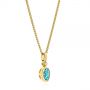 18k Yellow Gold 18k Yellow Gold Oval Blue Topaz And Diamond Pendant - Flat View -  106058 - Thumbnail