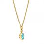 18k Yellow Gold 18k Yellow Gold Oval Blue Topaz And Diamond Pendant - Flat View -  106058 - Thumbnail