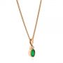 18k Rose Gold 18k Rose Gold Oval Emerald And Diamond Pendant - Flat View -  106030 - Thumbnail