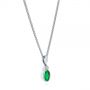  Platinum Platinum Oval Emerald And Diamond Pendant - Flat View -  106030 - Thumbnail