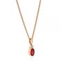 18k Rose Gold 18k Rose Gold Oval Ruby And Diamond Pendant - Flat View -  105978 - Thumbnail