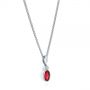  Platinum Platinum Oval Ruby And Diamond Pendant - Flat View -  105978 - Thumbnail