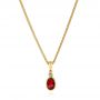 14k Yellow Gold Oval Ruby And Diamond Pendant - Three-Quarter View -  105978 - Thumbnail