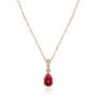 14k Rose Gold Pear Ruby And Diamond Pendant