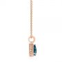 18k Rose Gold 18k Rose Gold Pear Shaped London Blue Topaz And Diamond Pendant - Side View -  104996 - Thumbnail