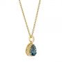 14k Yellow Gold 14k Yellow Gold Pear Shaped London Blue Topaz And Diamond Pendant - Flat View -  104996 - Thumbnail