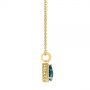 14k Yellow Gold 14k Yellow Gold Pear Shaped London Blue Topaz And Diamond Pendant - Side View -  104996 - Thumbnail