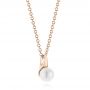 18k Rose Gold 18k Rose Gold Pearl Pendant - Flat View -  100710 - Thumbnail