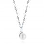 18k White Gold 18k White Gold Pearl Pendant - Flat View -  100710 - Thumbnail