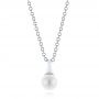 18k White Gold 18k White Gold Pearl Pendant - Three-Quarter View -  100710 - Thumbnail