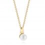 14k Yellow Gold 14k Yellow Gold Pearl Pendant - Flat View -  100710 - Thumbnail