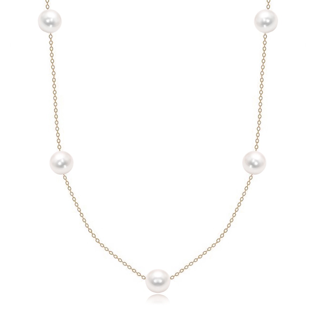 Pearl Station Necklace - three-quarter view