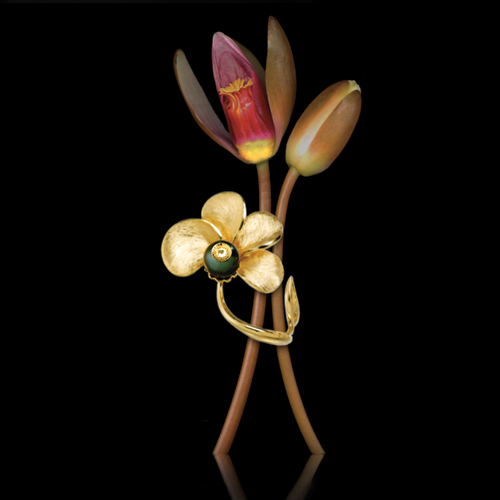 Pearl And Diamond Brooch - Flat View -  35 - Thumbnail