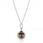 18k White Gold 18k White Gold Pearl And Diamond Necklace - Three-Quarter View -  103542 - Thumbnail