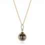 14k Yellow Gold 14k Yellow Gold Pearl And Diamond Necklace - Three-Quarter View -  103542 - Thumbnail