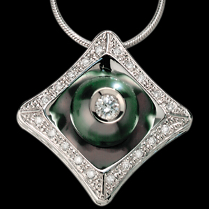 Pearl And Diamond Pendant - Three-Quarter View -  53 - Thumbnail