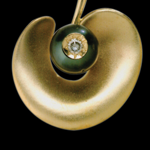 Pearl And Diamond Pendant - Three-Quarter View -  60 - Thumbnail