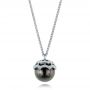  Platinum Platinum Pearl And Diamond Pendant - Three-Quarter View -  103291 - Thumbnail