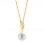 18k Yellow Gold 18k Yellow Gold Pearl And Diamond Pendant - Front View -  103661 - Thumbnail