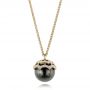 18k Yellow Gold 18k Yellow Gold Pearl And Diamond Pendant - Three-Quarter View -  103291 - Thumbnail