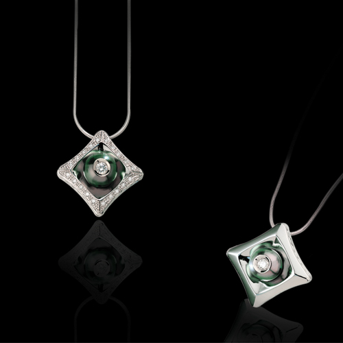 Pearl And Diamond Pendant - Flat View -  53 - Thumbnail