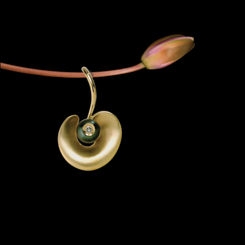 Pearl And Diamond Pendant - Flat View -  60 - Thumbnail