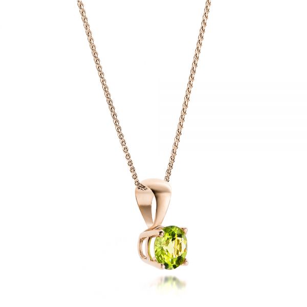 14k Rose Gold 14k Rose Gold Peridot Pendant - Flat View - 100963